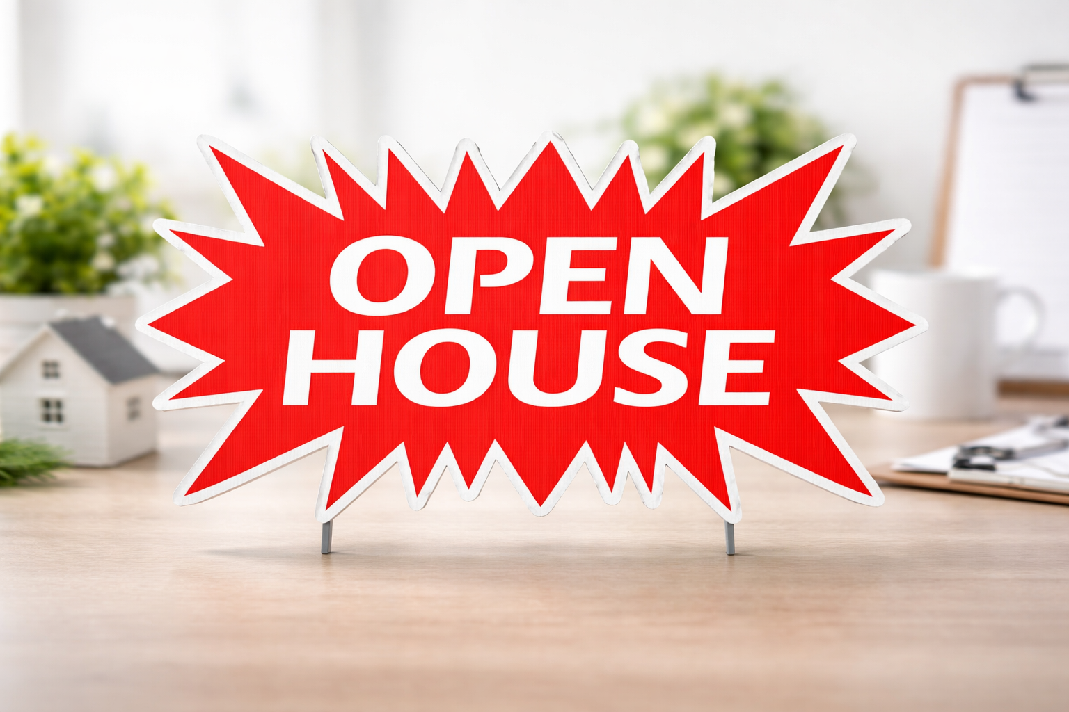 12x24"Red - Corrugated Star - Open House