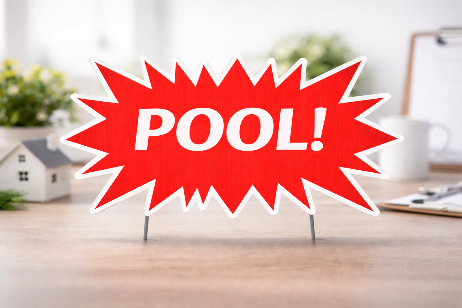 12x24"Red - Corrugated Star - Pool